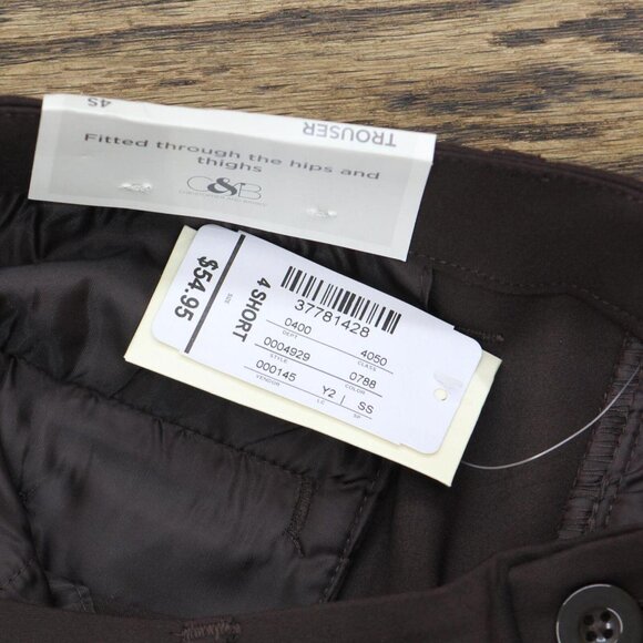 NWT Christopher & Banks Fit Mid-Rise Stretch Dress Pants JOS-4929 4 Short Brown - Picture 5 of 9